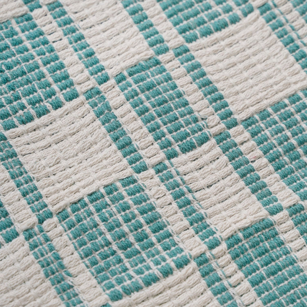 Teal Tide Fringe Cotton Floor Runner 130x50cm Nestasia