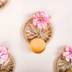 Natural Jute Tealight Holder Set Of 6 Pink Nestasia