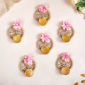Natural Jute Tealight Holder Set Of 6 Pink Nestasia