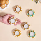 Set Of 6 Beaded Festive Tea Light Holders Nestasia