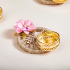Natural Jute Tealight Holder Set Of 6 Pink Nestasia