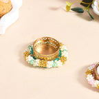 Set Of 6 Beaded Festive Tea Light Holders Nestasia