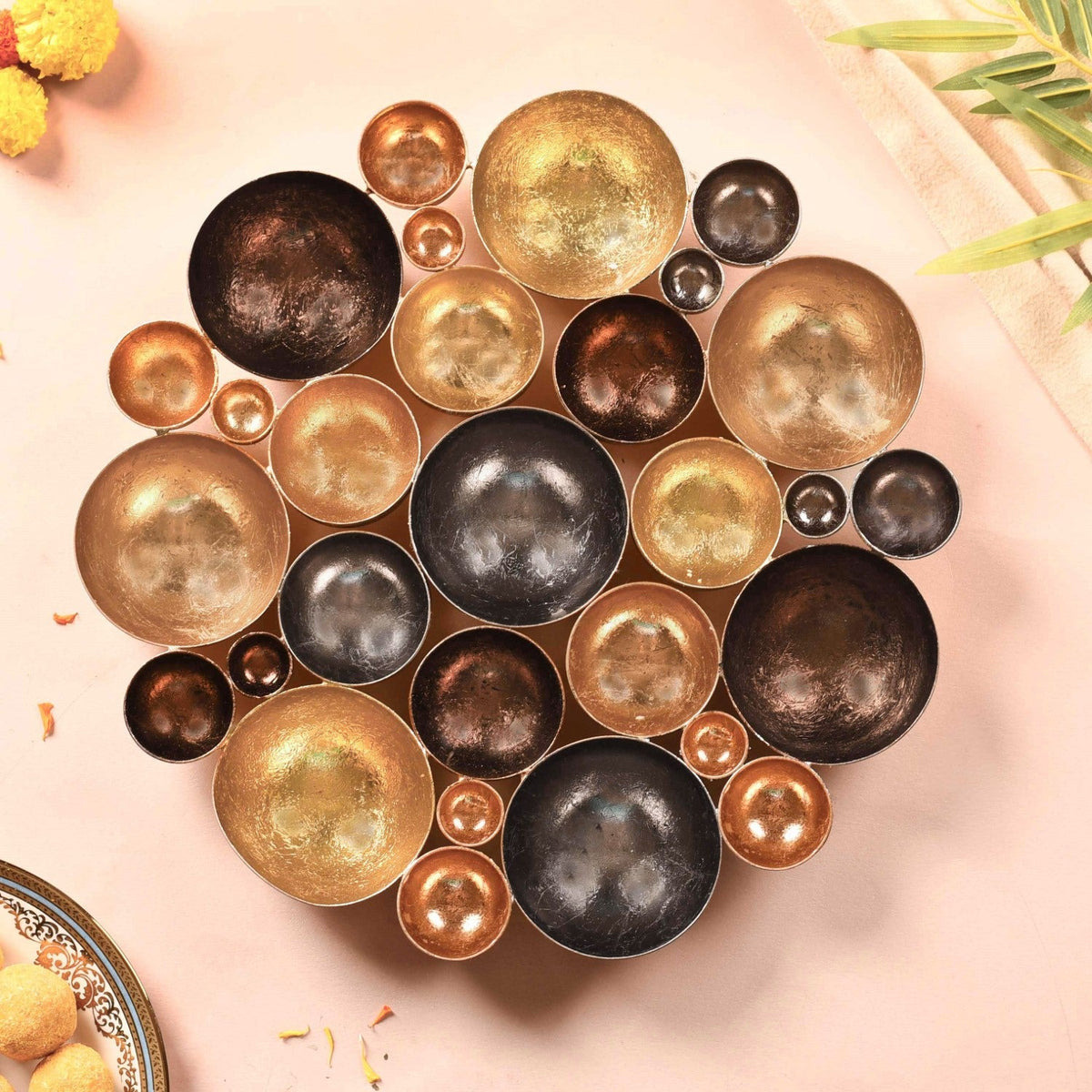 Table Top Decorative Tea Light Holder Gold Nestasia