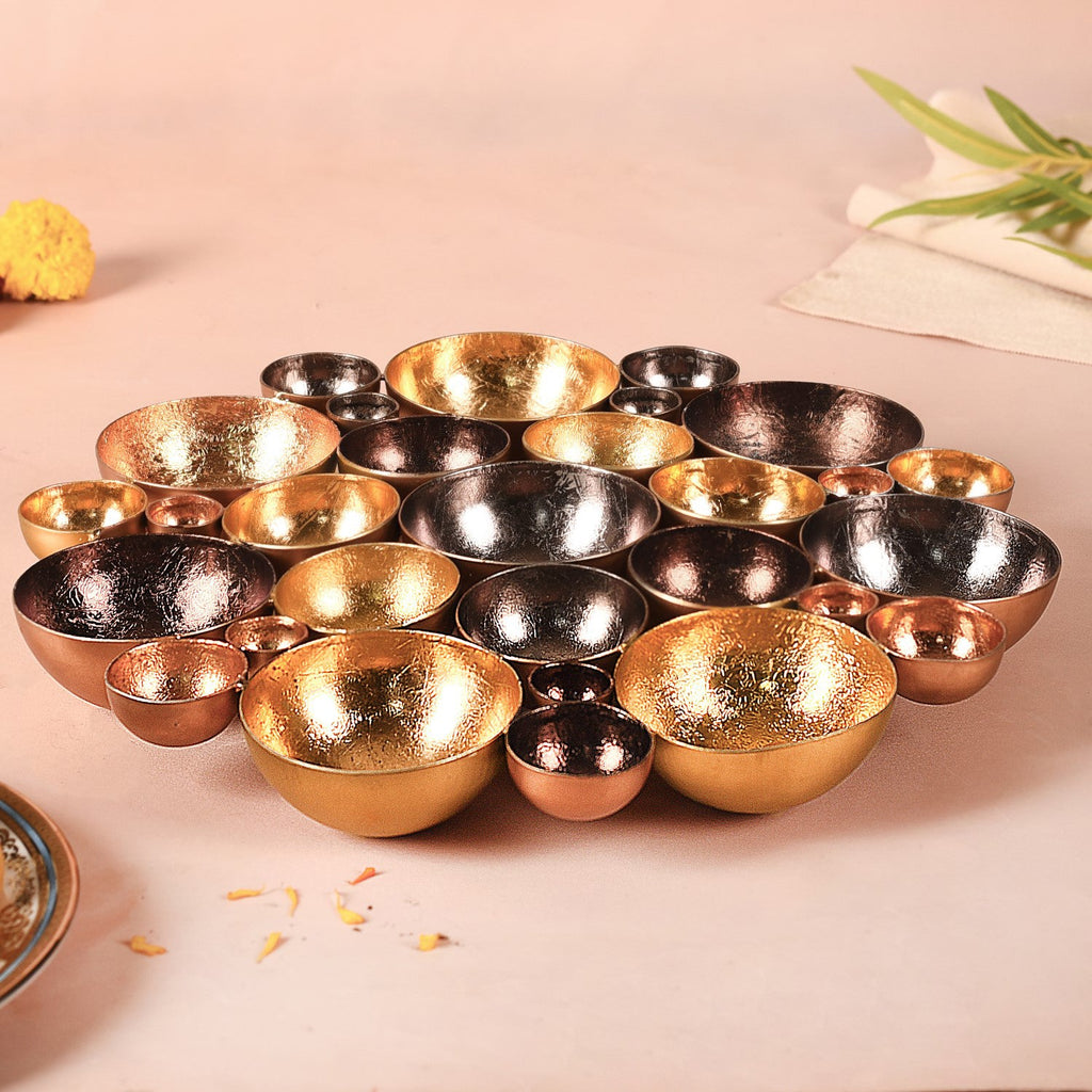 Table Top Decorative Tea Light Holder Gold Nestasia