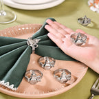 Teapot Pure Brass Napkin Ring Set Of 6 Silver Nestasia
