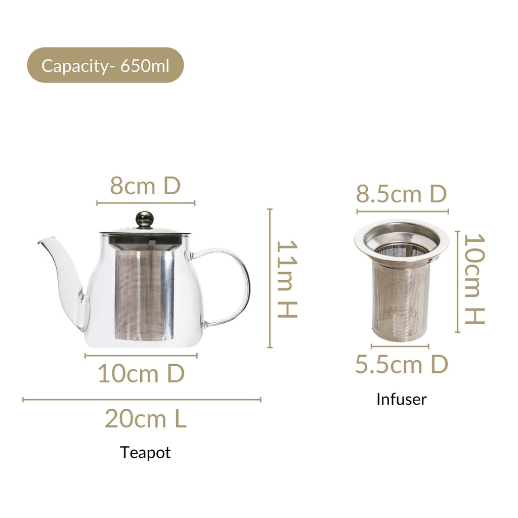 Flame Safe Kettle With Infuser 650ml Nestasia