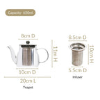 Flame Safe Kettle With Infuser 650ml Nestasia