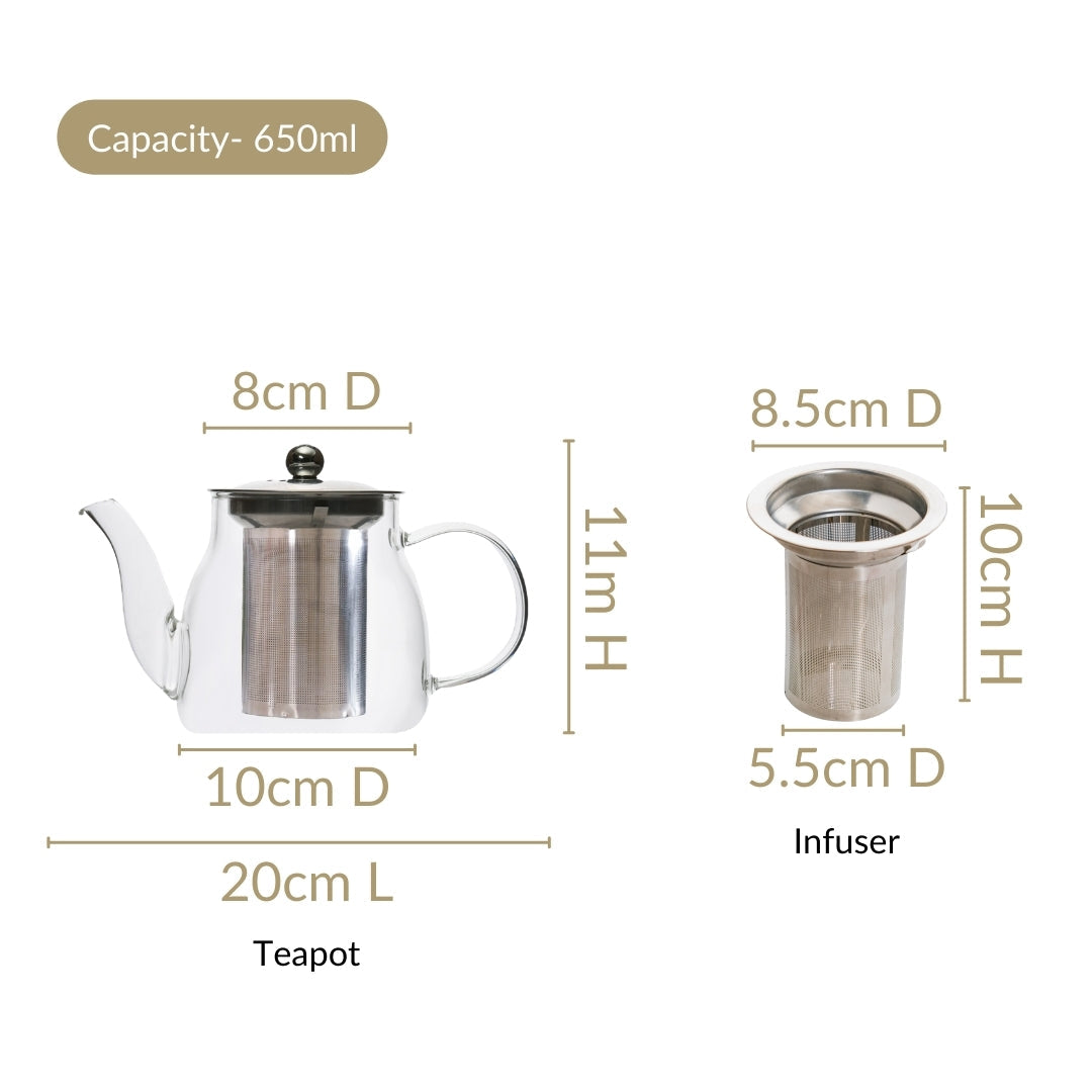 Flame Safe Kettle With Infuser 650ml Nestasia