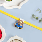 Teddy In A Toy Car Kids Rakhi Set Nestasia
