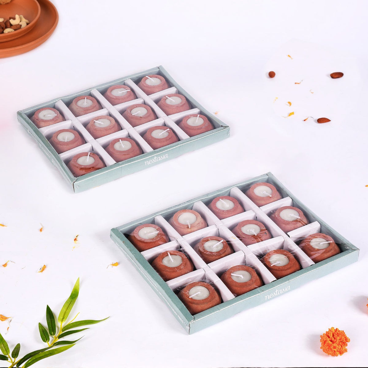 Matki Earthen Clay Diyas Set Of 24 Nestasia