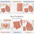 Terracotta Embroidered Edges Table Napkin Set Of 6 Nestasia