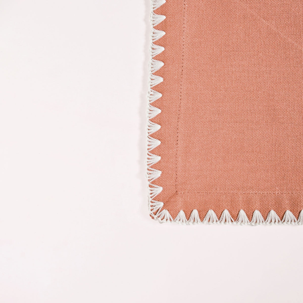 Terracotta Embroidered Edges Table Napkin Set Of 6 Nestasia