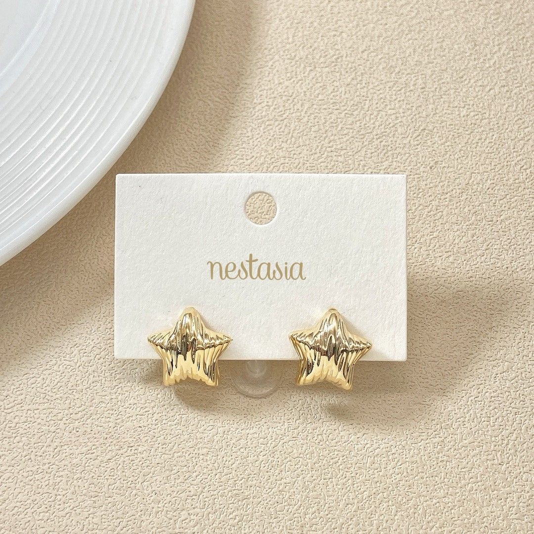 Textured Star Studs Nestasia