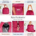 Thermal Insulated Office Lunch Bag Pink Nestasia