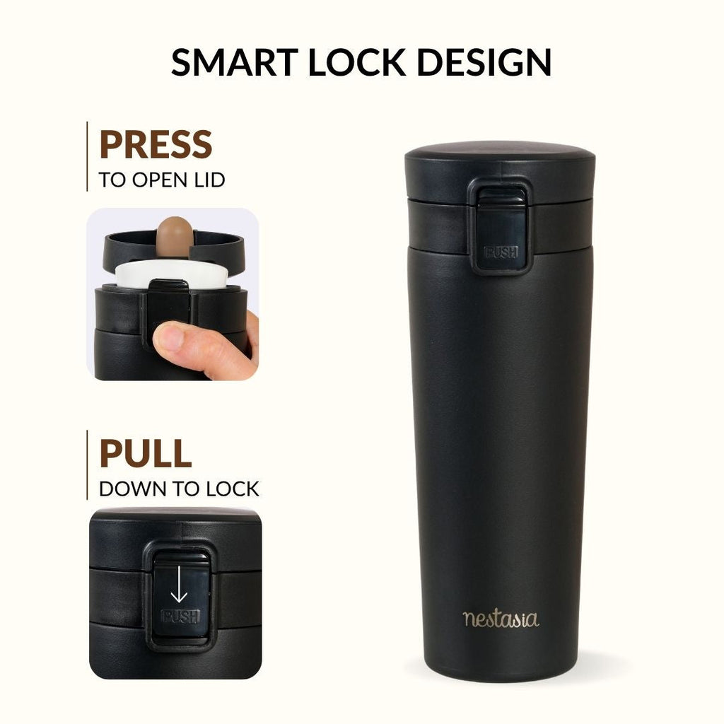 Thermox Insulated Vacuum Travel Flask Black Noir 475ml Nestasia