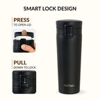 Thermox Insulated Vacuum Travel Flask Black Noir 475ml Nestasia