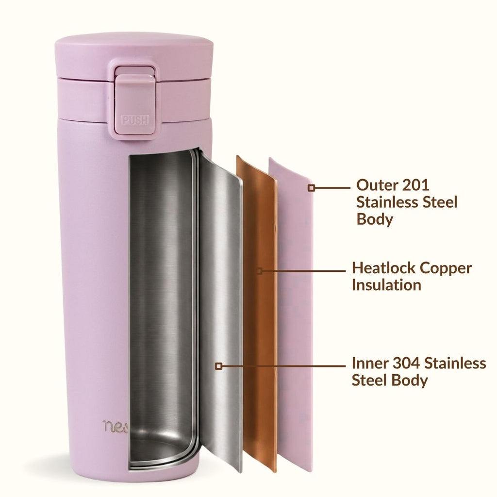Thermox Insulated Vacuum Travel Flask Lilac Haze 475ml Nestasia