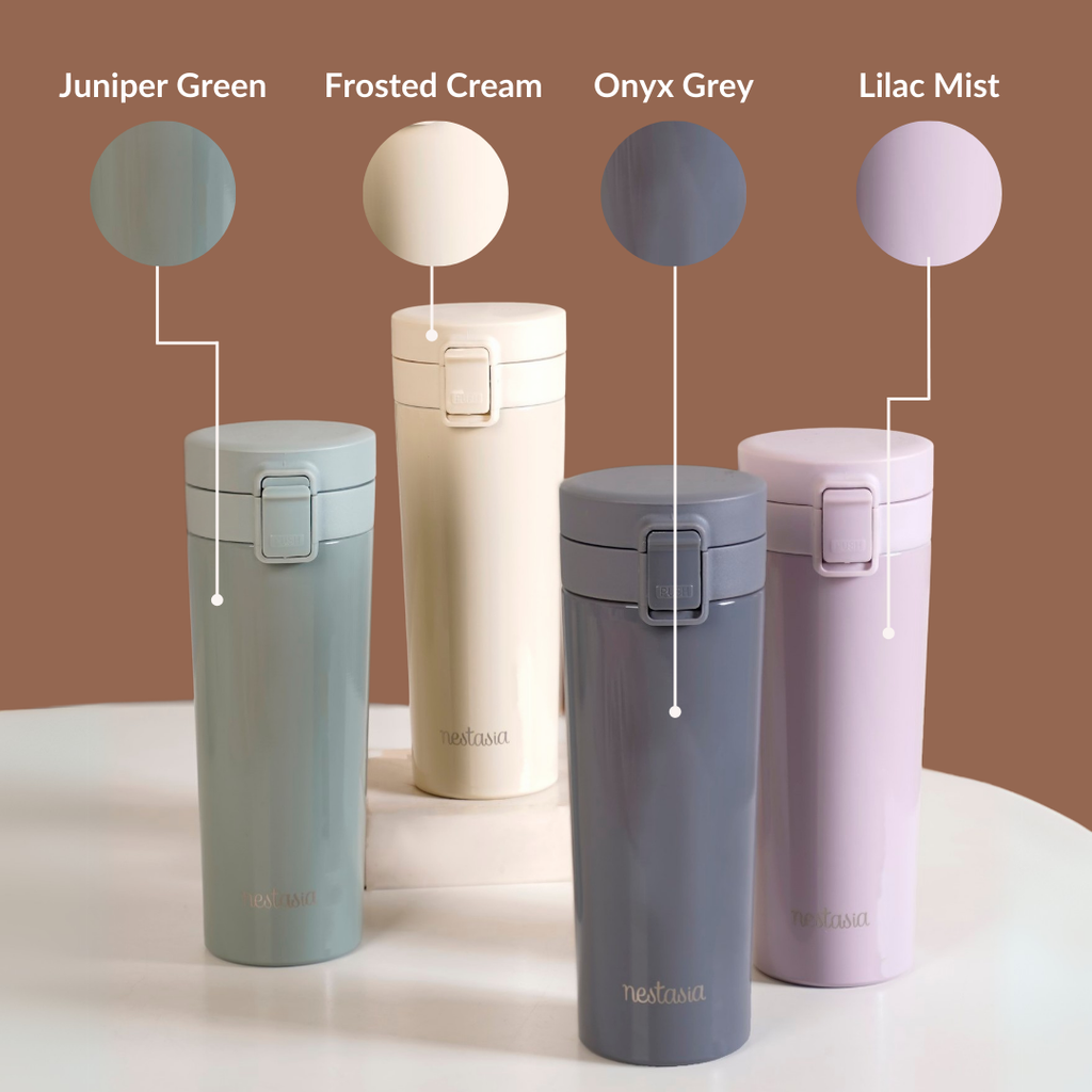 Thermox Vacuum Insulated Water Bottle With Strainer Lilac Mist 450ml Nestasia