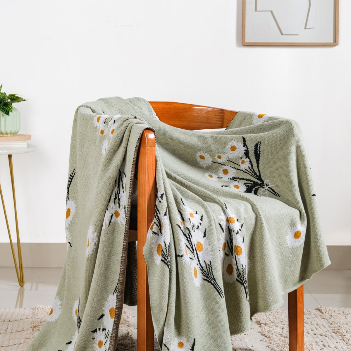 Daisy Delight Pure Cotton Throw Blanket Nestasia