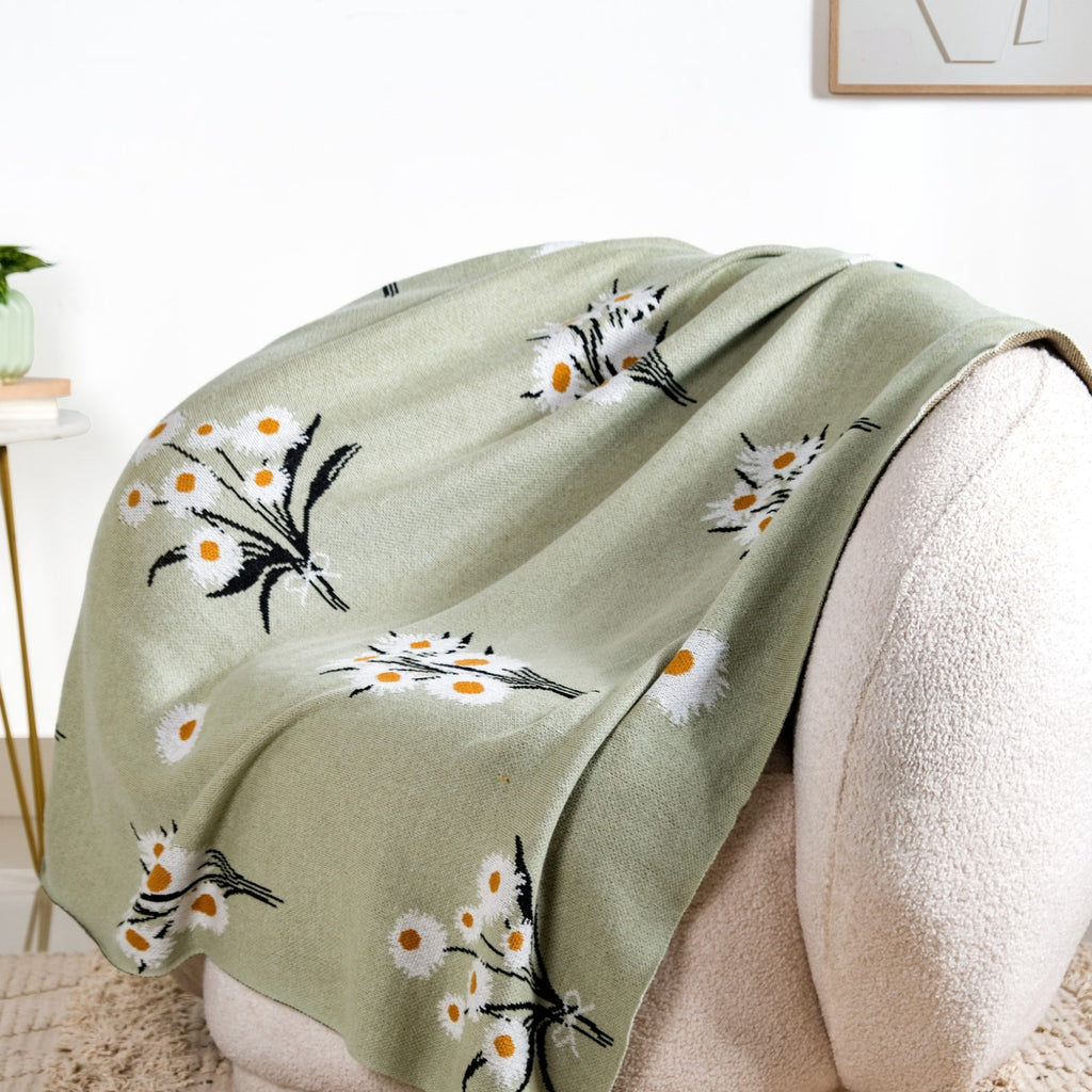Daisy Delight Pure Cotton Throw Blanket Nestasia