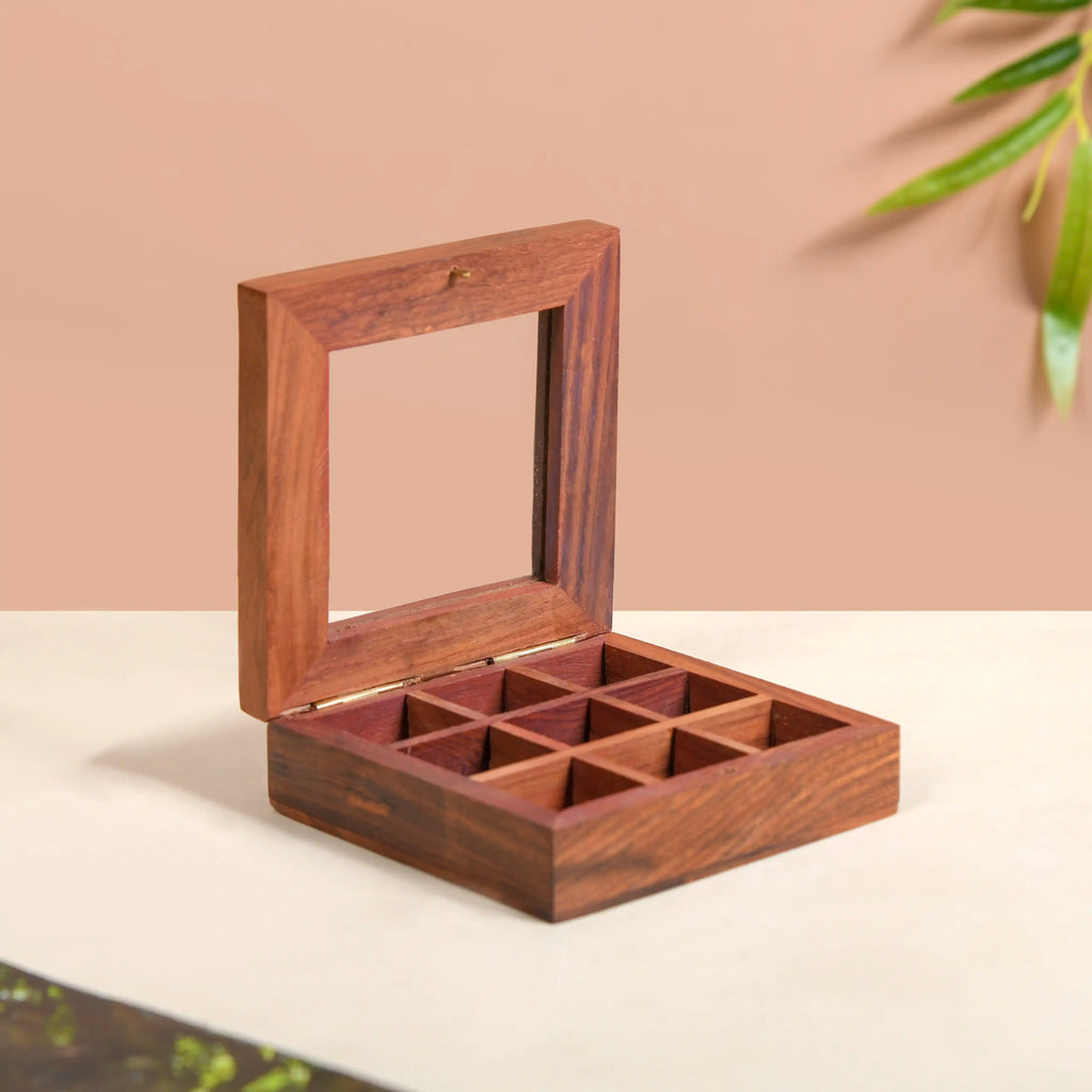 Wooden Tic Tac Toe Game Box Nestasia