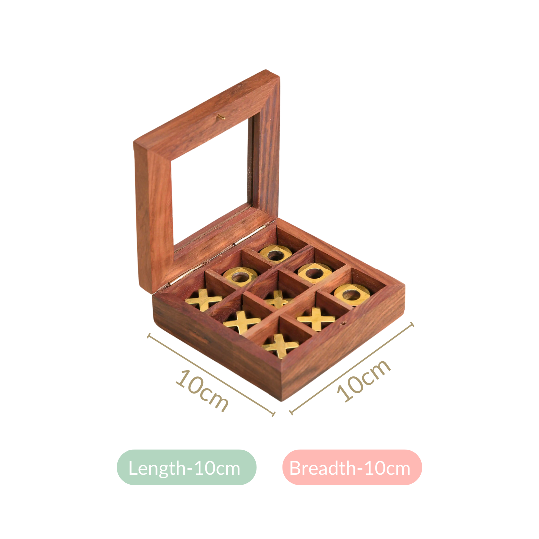 Wooden Tic Tac Toe Game Box Nestasia