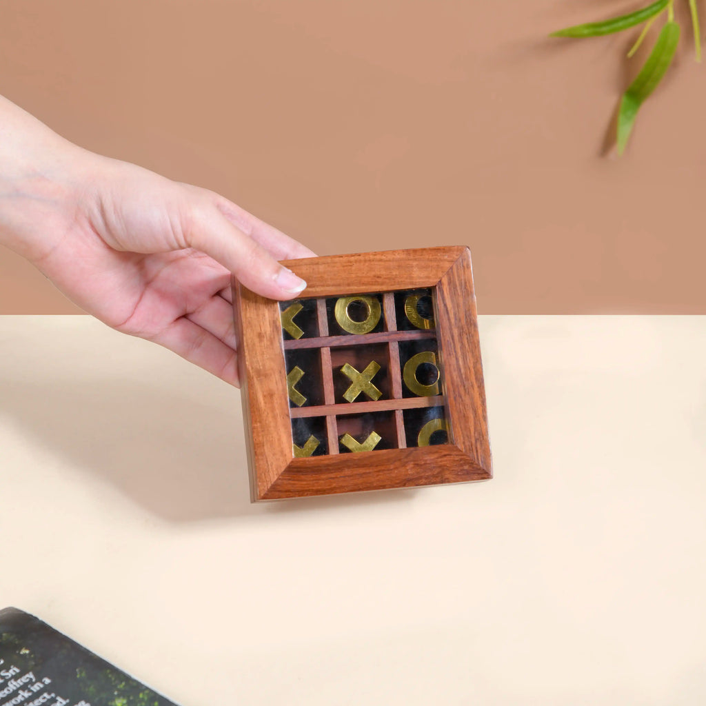 Wooden Tic Tac Toe Game Box Nestasia