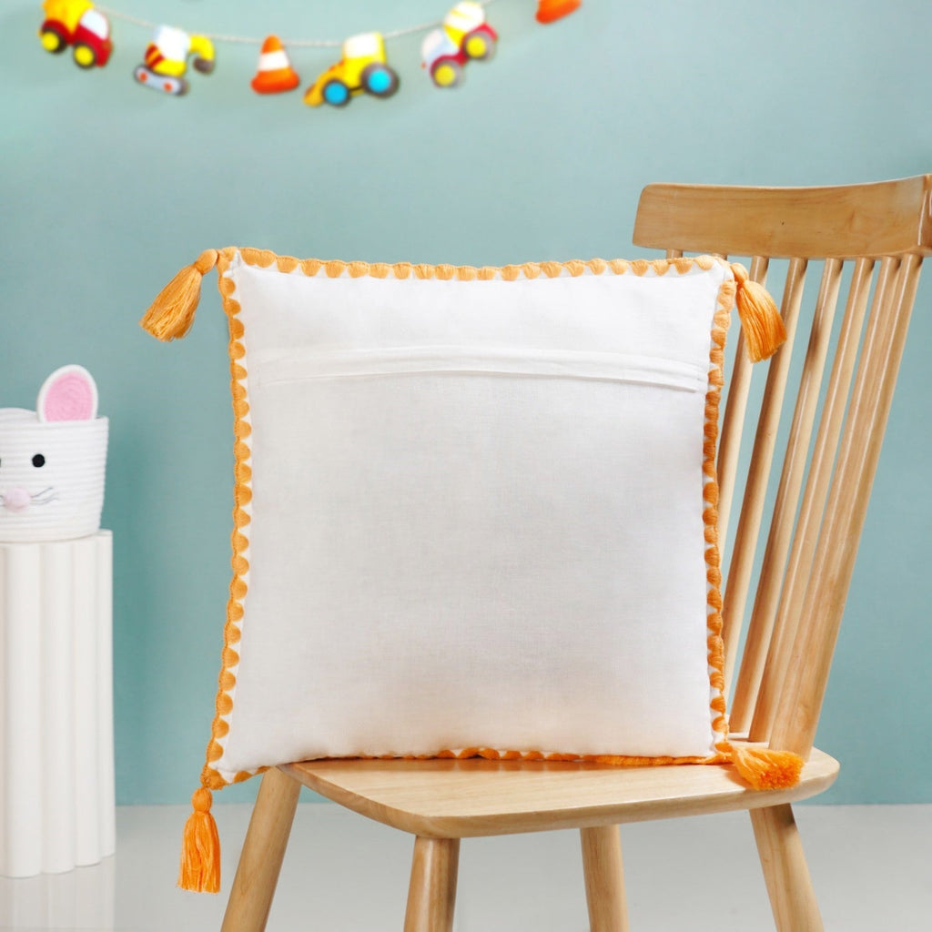 Tiger Embroidered Cotton Kids Cushion Cover 42x42cm Nestasia