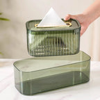 Tissue Box Holder With Storage Organizer Green Nestasia