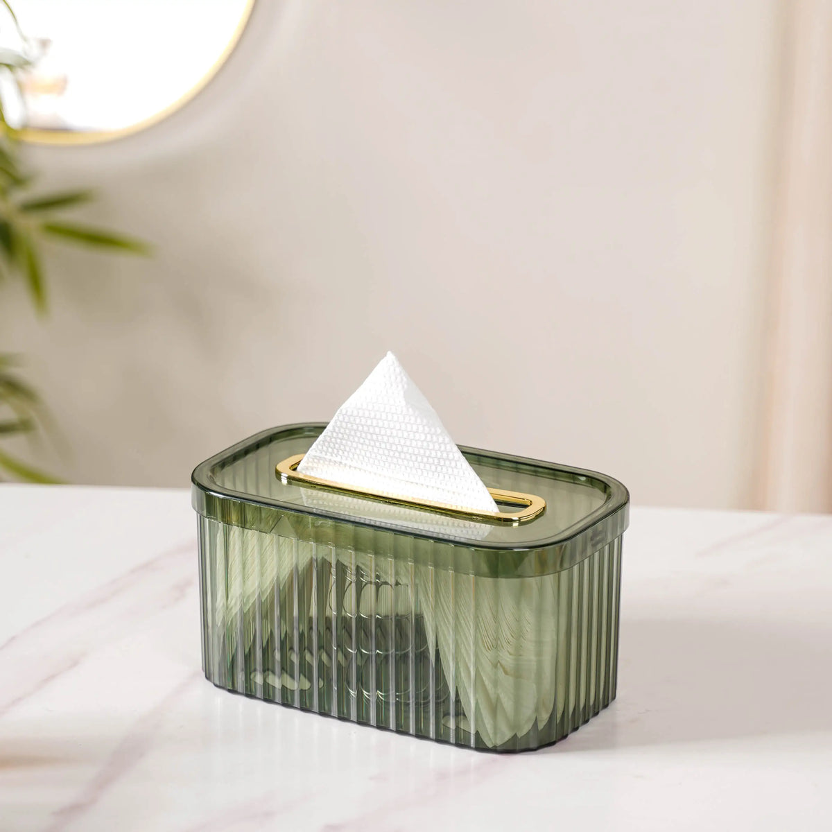 Tissue Box Holder With Storage Organizer Green Nestasia