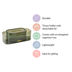 Tissue Box Holder With Storage Organizer Green Nestasia