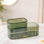 Tissue Box Holder With Storage Organizer Green Nestasia