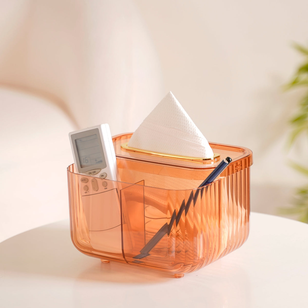 Multipurpose Tissue Paper Box With Compartments Amber Nestasia