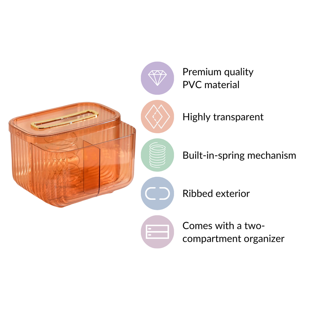 Multipurpose Tissue Paper Box With Compartments Amber Nestasia