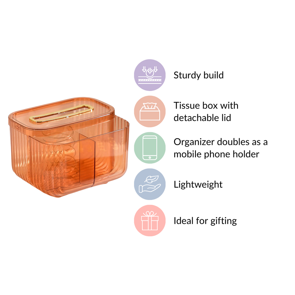 Multipurpose Tissue Paper Box With Compartments Amber Nestasia