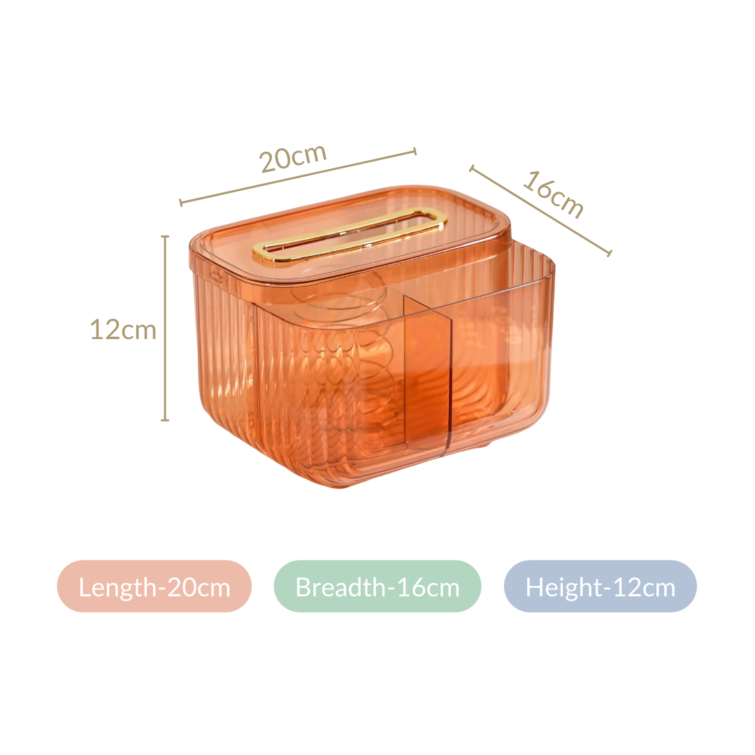 Multipurpose Tissue Paper Box With Compartments Amber Nestasia