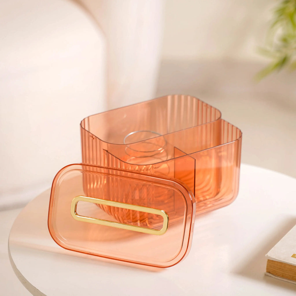 Multipurpose Tissue Paper Box With Compartments Amber Nestasia