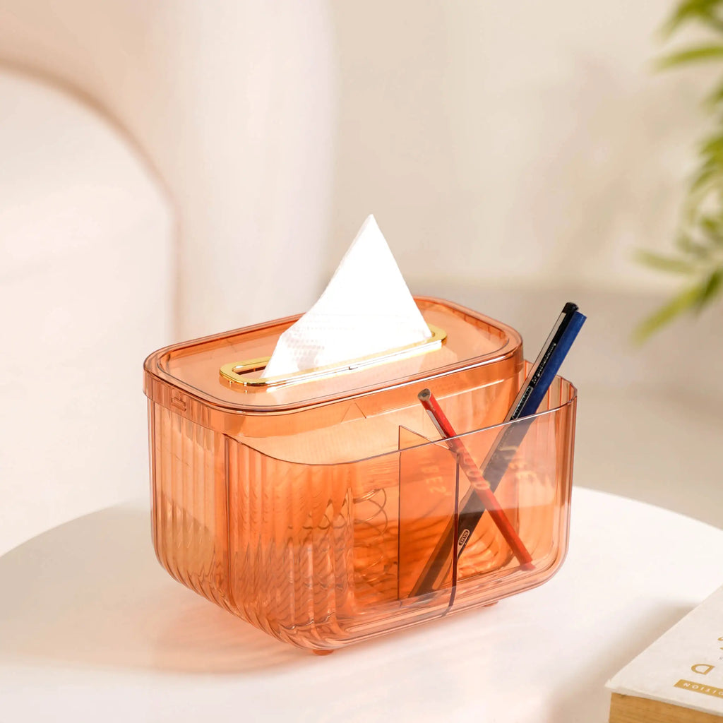 Multipurpose Tissue Paper Box With Compartments Amber Nestasia