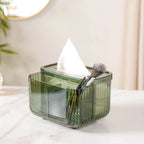 Tissue Storage Box With Organiser Green Nestasia