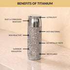 Silver Titanium Bottle With Strainer And Magnetic Lid In Gift Box 500ml Nestasia