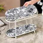 Toile De Jouy Vanity Storage Display 2 Storey Tray White Nestasia