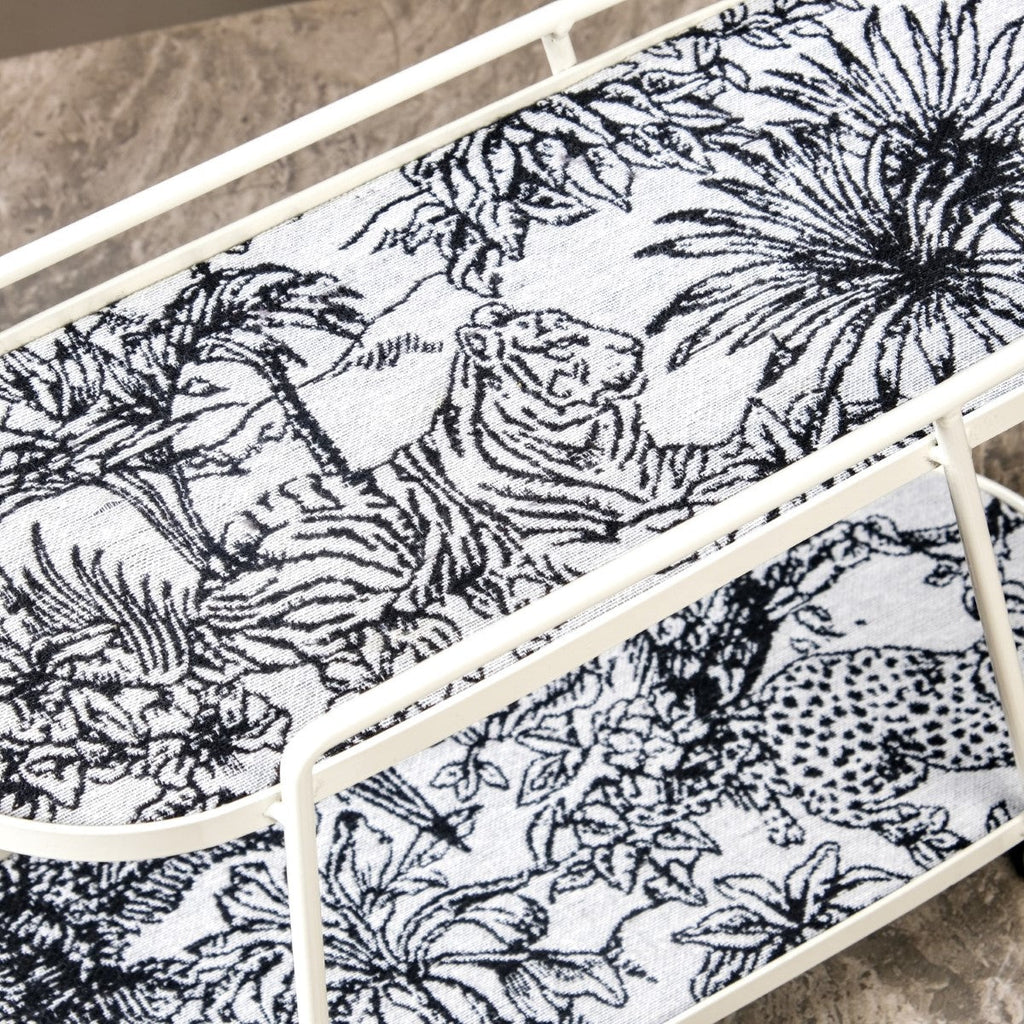 Toile De Jouy Vanity Storage Display 2 Storey Tray White Nestasia