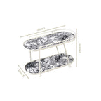 Toile De Jouy Vanity Storage Display 2 Storey Tray White Nestasia