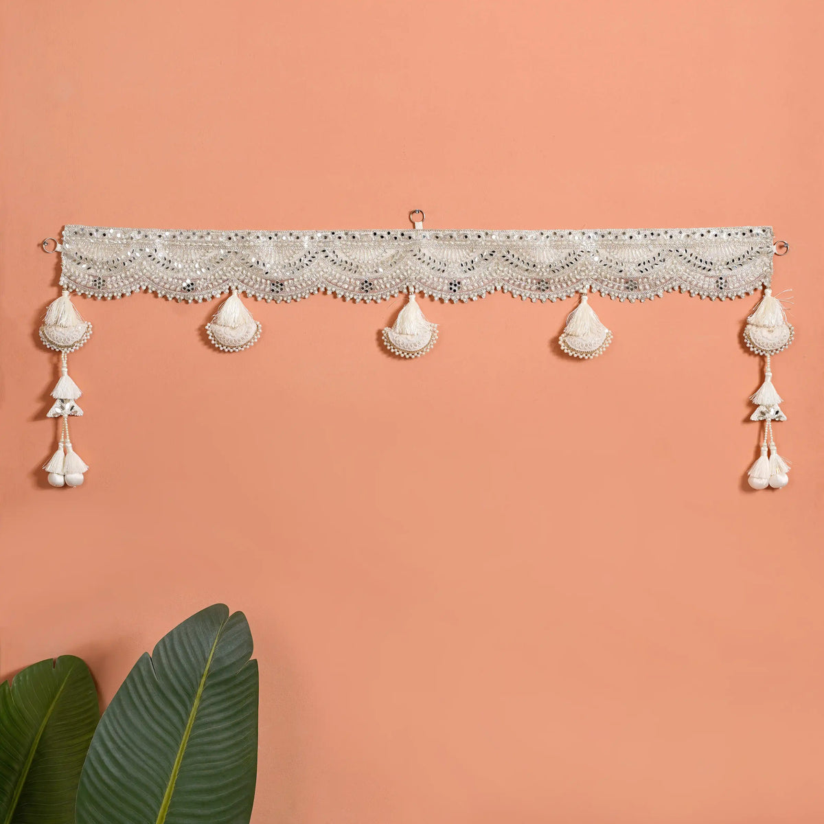Toran With Mirrorwork White Nestasia