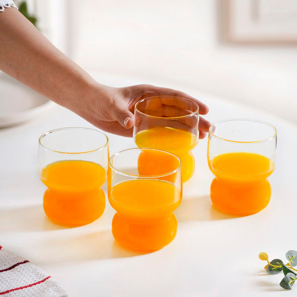 Transparent Borosilicate Glass Tumbler Set Of 4 310ml Nestasia