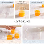 Transparent Borosilicate Glass Tumbler Set Of 4 310ml Nestasia