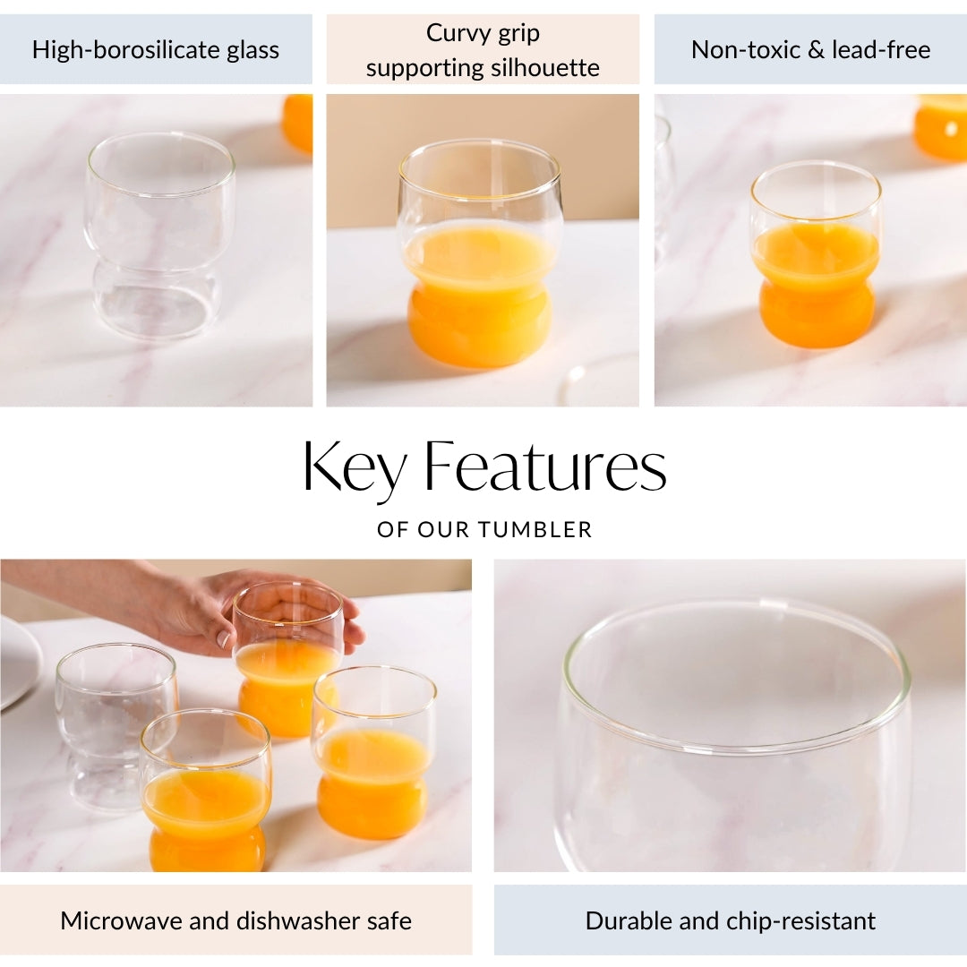Transparent Borosilicate Glass Tumbler Set Of 4 310ml Nestasia