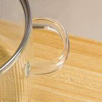 Fluted Design Glass Cooking Pot With Lid 1800ml Nestasia