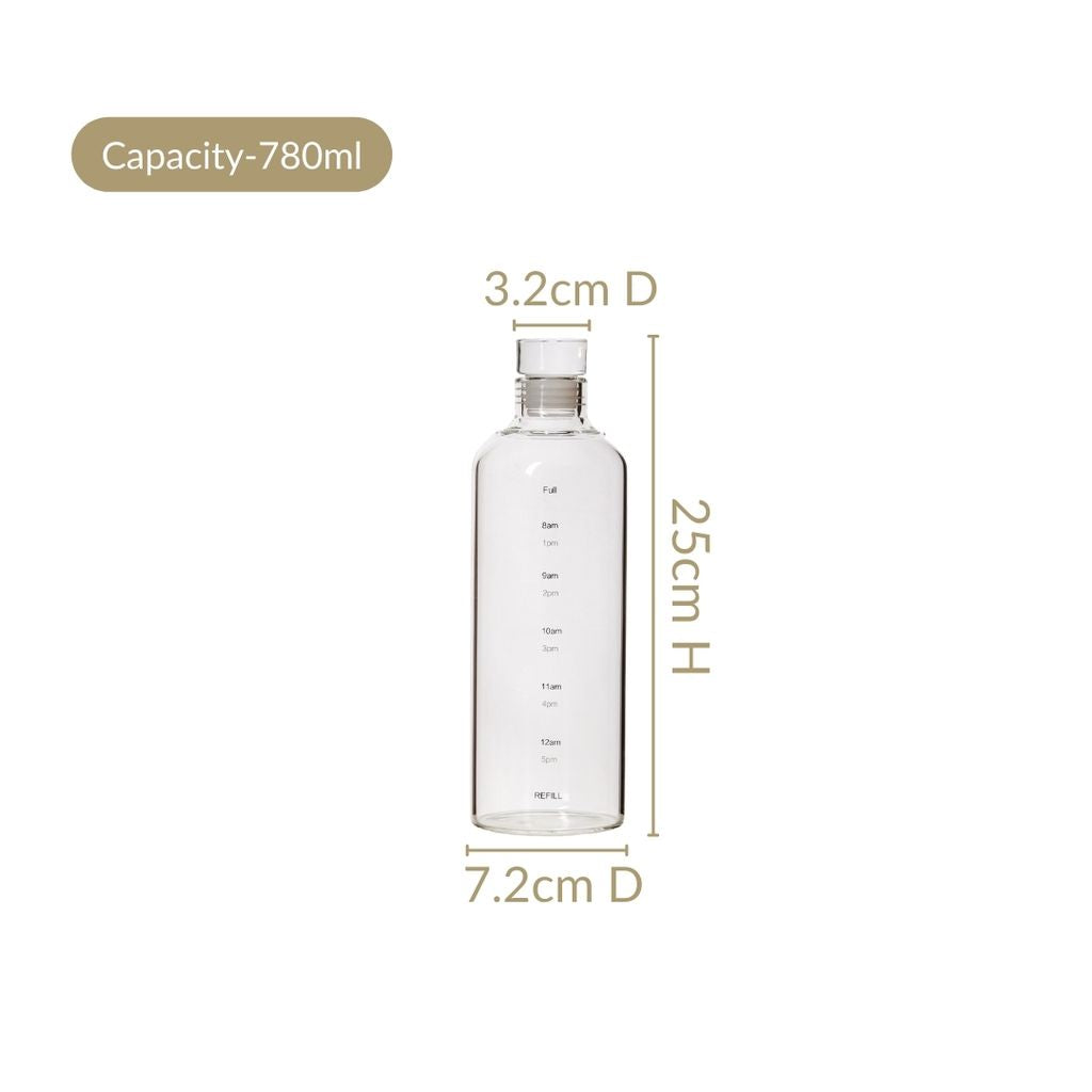 Transparent Borosilicate Glass Water Bottle Set Of 2 780ml Nestasia