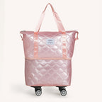 Movo Adjustable Travel Bag With Detachable Wheels Pearl Pink Nestasia